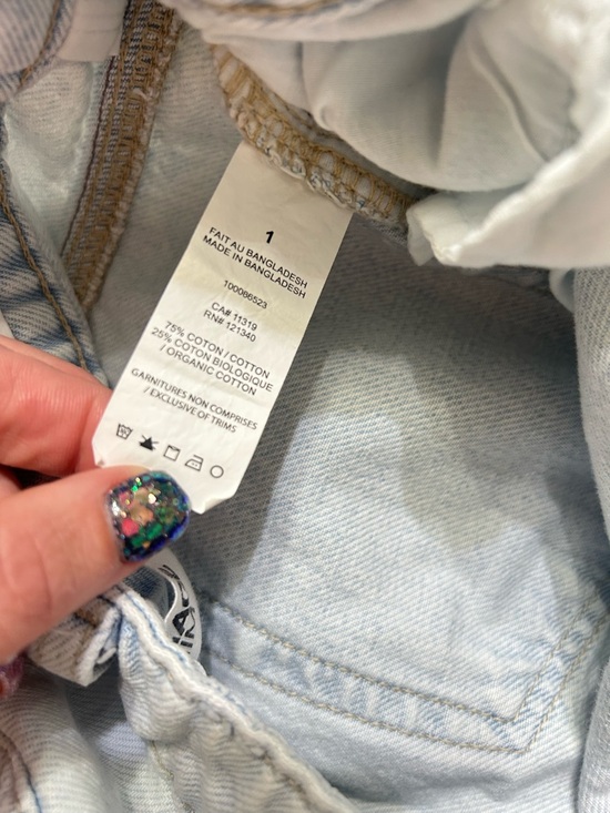 Garage Denim Light Wash Jambe Wide Leg Jeans Distressed High Rise Size 25 - Picture 2 of 5